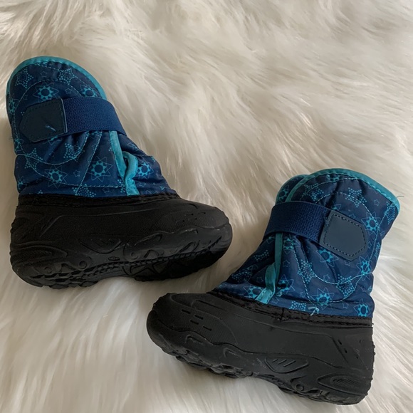 Kamik Snow Bug Blue and Black Velcro Strap Toddler Snow Boot - Picture 5 of 12